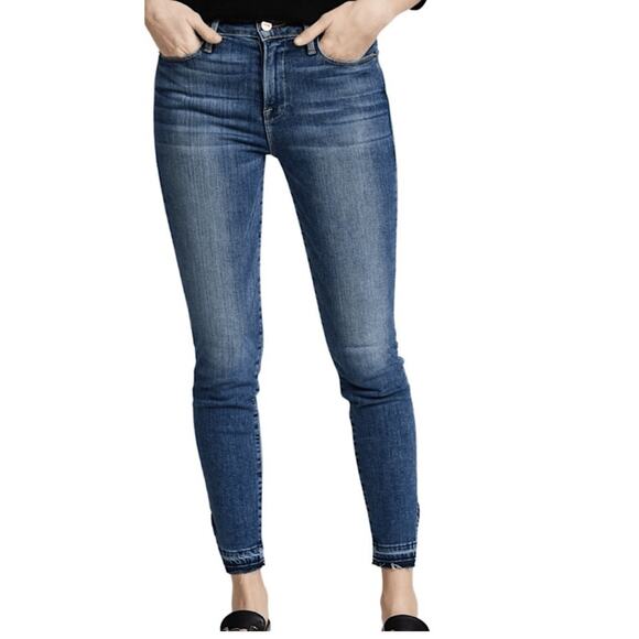 FRAME denim NEW Le High skinny split hem raw edge jeans high-rise stretch 24/0 - Picture 2 of 8